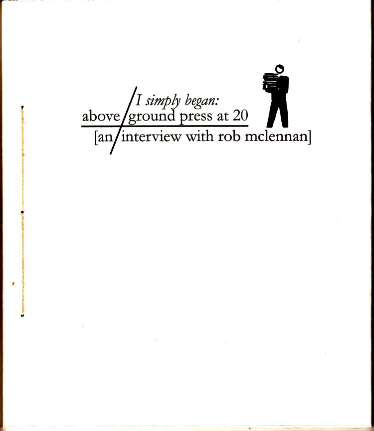 aboveground interview chapbook